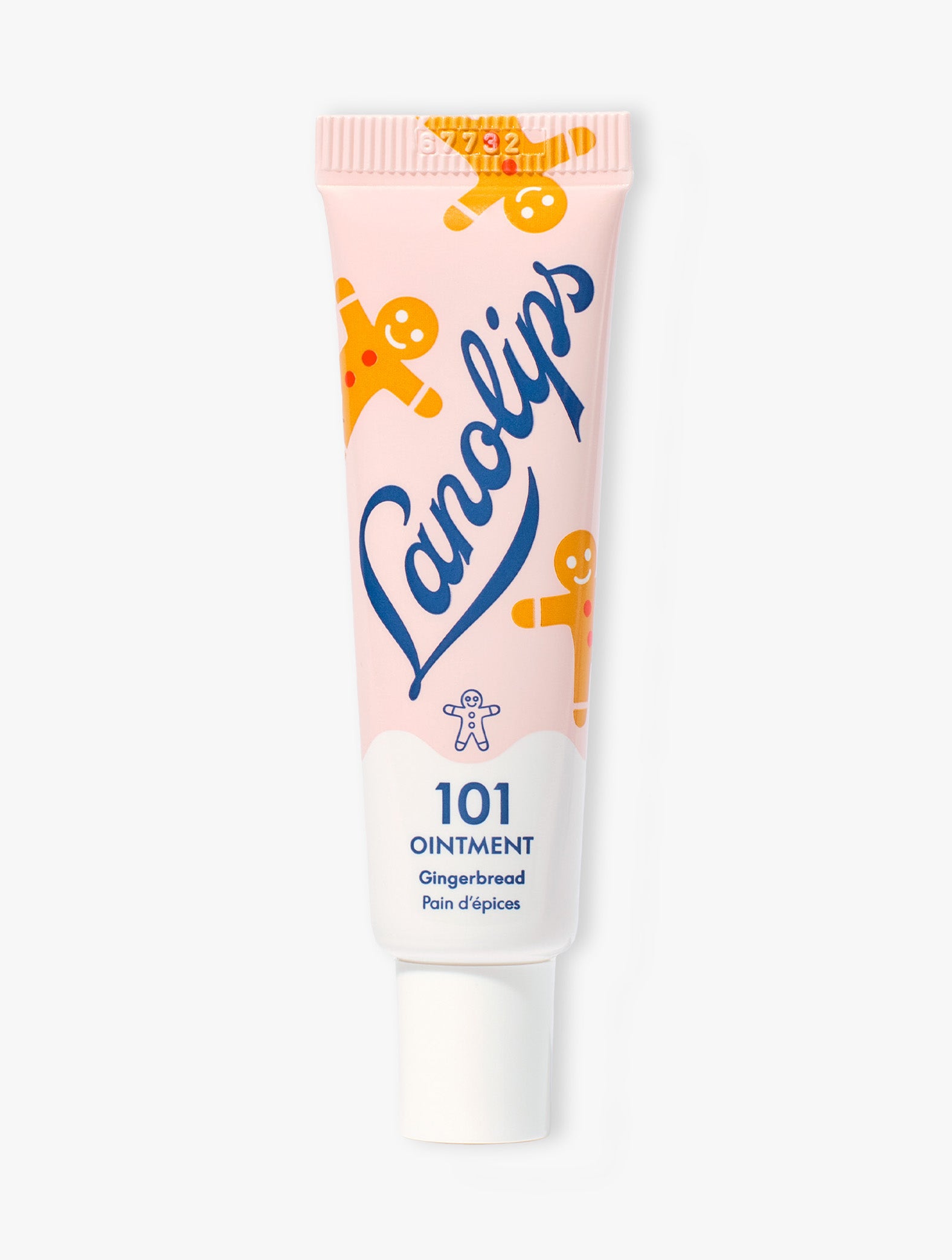 Lanolips 101 Ointment Multi-Balm Gingerbread tube with pink packaging on a white background.